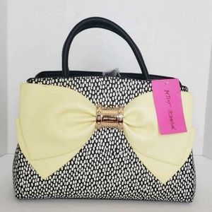 Betsey Johnson Yellow Bow polka dots purse bag NWT